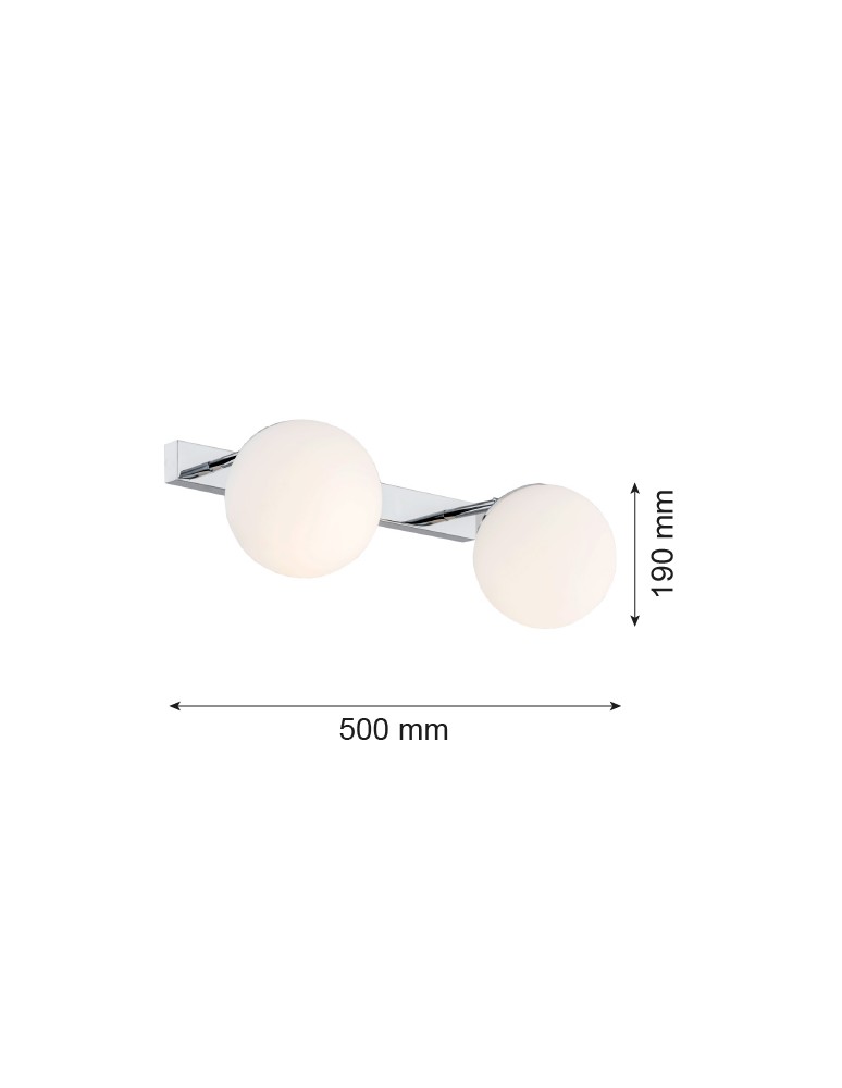Bathroom wall lamps - Argon SATELITE wall lamp 2 pł. 2x15W (max) opal mat IP44 chrome 840 - product kolory-swiatla.pl 3