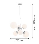 Pendant lamps spheres - Argon SATELITE chandelier 6 fl. 6x15W (max) opal chrome 2531 - product 2
