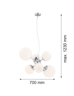 Argon SATELITE żyrandol 6 pł. 6x15W (max) opal chrom 2531 - produkt 2