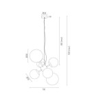 Pendant lamps spheres - Argon SATELITE chandelier 6 fl. 6x15W (max) opal chrome 2531 - product 3