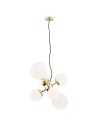 Argon SATELITE chandelier 6 fl. 6x15W (max) opal brass 2532