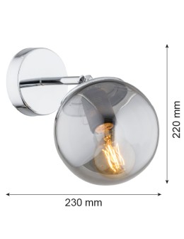 Argon SATELITE kinkiet 1 pł. 1x15W (max) grafit lister IP44 chrom 3989 - produkt 2