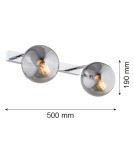 Bathroom wall lamps - Argon SATELITE wall lamp 2 pł. 2x15W (max) graphite lister IP44 chrome 841 - product 2
