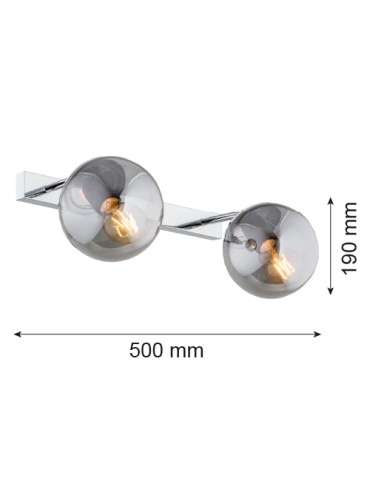 Argon SATELITE wall lamp 2 pł. 2x15W (max) graphite lister IP44 chrome 841 - product 2