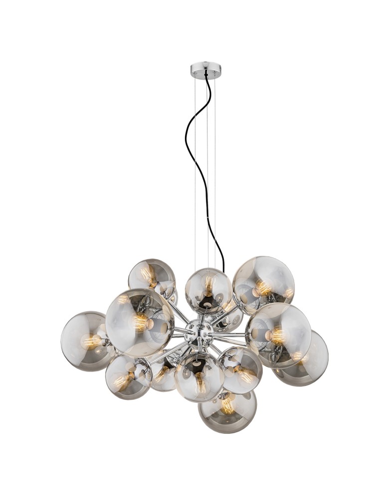 Pendant lamps spheres - Argon SATELITE chandelier 15 fl. 15x15W (max) lister graphite chrome 5022 - product kolory-swiatla.pl 1