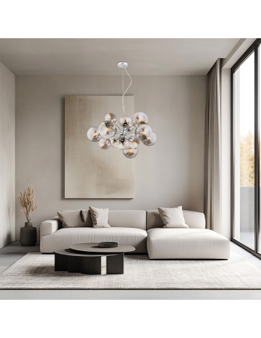 Argon SATELITE chandelier 15 fl. 15x15W (max) lister graphite chrome 5022 - product 2