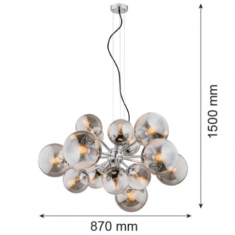 Argon SATELITE żyrandol 15 pł. 15x15W (max) lister grafit chrom 5022