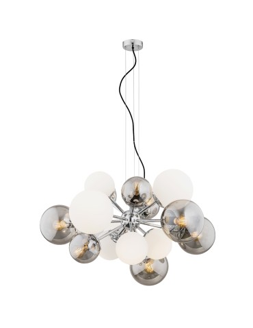 Argon SATELITE chandelier 15 fl. 15x15W (max) mix opal matt + lister graphite chrome 5020