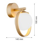 Wall lamps spheres - Argon SATURNIA wall lamp 1 pł. 1x6W (max) opal matt gold 8259 - product 3