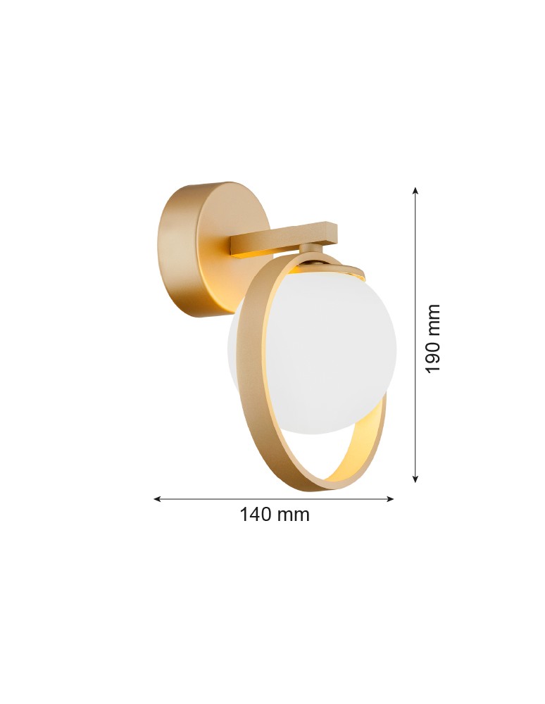 Wall lamps spheres - Argon SATURNIA wall lamp 1 pł. 1x6W (max) opal matt gold 8259 - product kolory-swiatla.pl 3