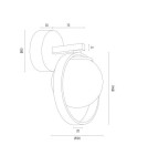 Wall lamps spheres - Argon SATURNIA wall lamp 1 pł. 1x6W (max) opal matt gold 8259 - product 4