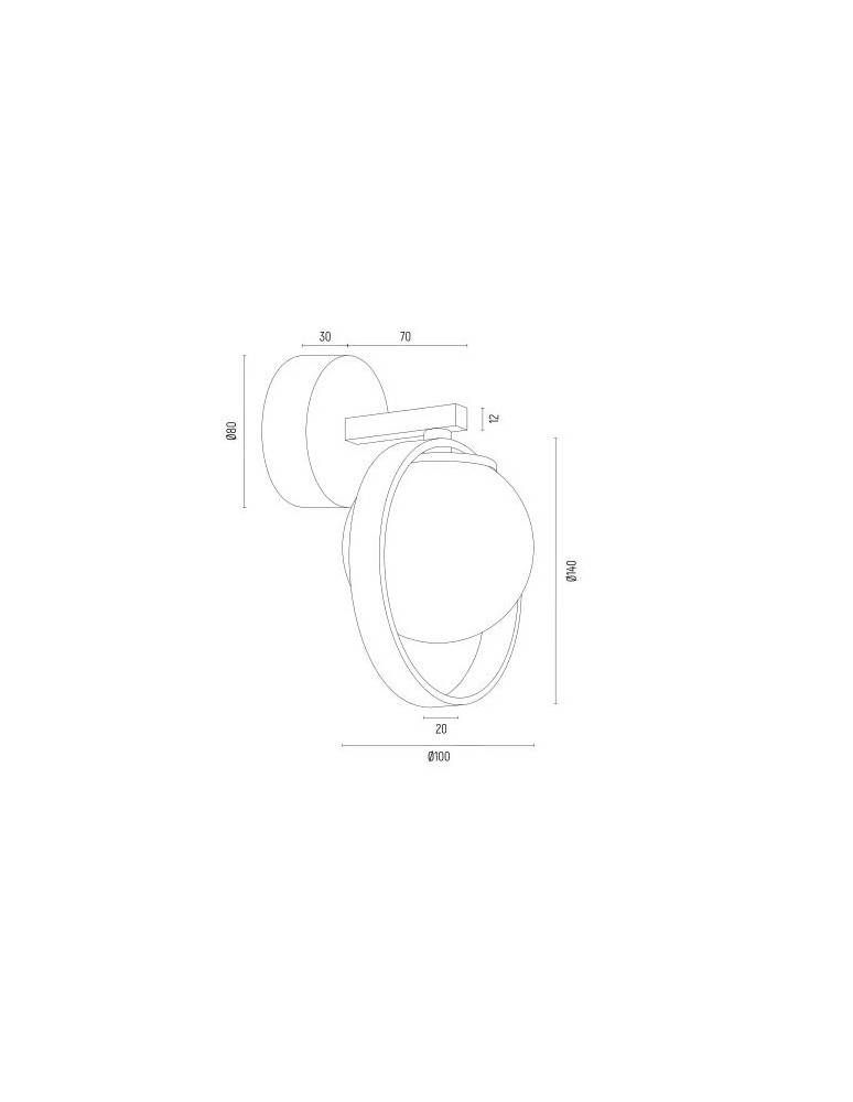 Wall lamps spheres - Argon SATURNIA wall lamp 1 pł. 1x6W (max) opal matt gold 8259 - product kolory-swiatla.pl 4