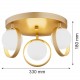 Argon SATURNIA plafon 3 pł. 3x6W (max) opal mat złoty 6248