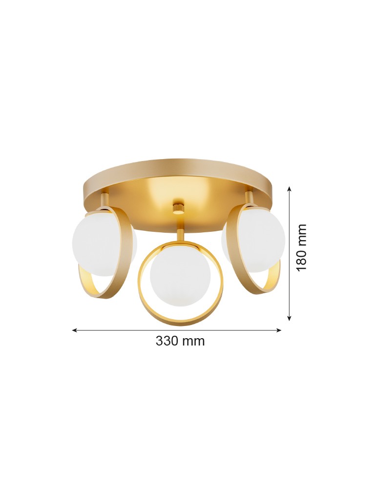 Ceiling lamps spheres - Argon SATURNIA plafond 3 fl. 3x6W (max) opal matt gold 6248 - product kolory-swiatla.pl 3