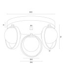 Ceiling lamps spheres - Argon SATURNIA plafond 3 fl. 3x6W (max) opal matt gold 6248 - product 4