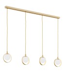 Pendant lamps on a strip - Argon SATURNIA 4 fl. pendant 4x6W (max) opal matt gold 1809 - product 1