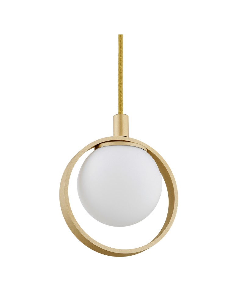 Pendant lamps on a strip - Argon SATURNIA 4 fl. pendant 4x6W (max) opal matt gold 1809 - product kolory-swiatla.pl 3