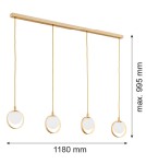 Pendant lamps on a strip - Argon SATURNIA 4 fl. pendant 4x6W (max) opal matt gold 1809 - product 4