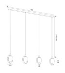 Pendant lamps on a strip - Argon SATURNIA 4 fl. pendant 4x6W (max) opal matt gold 1809 - product 5