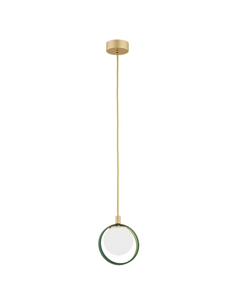 Single pendant lamps - Argon SATURNIA 1 pł. pendant 1x6W (max) opal mat green 8256 - product kolory-swiatla.pl 1
