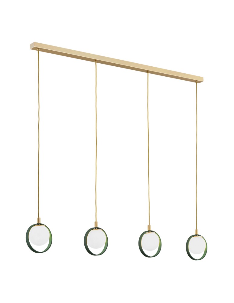 Pendant lamps on a strip - Argon SATURNIA 4 fl. pendant 4x6W (max) opal mat green 1808 - product kolory-swiatla.pl 1