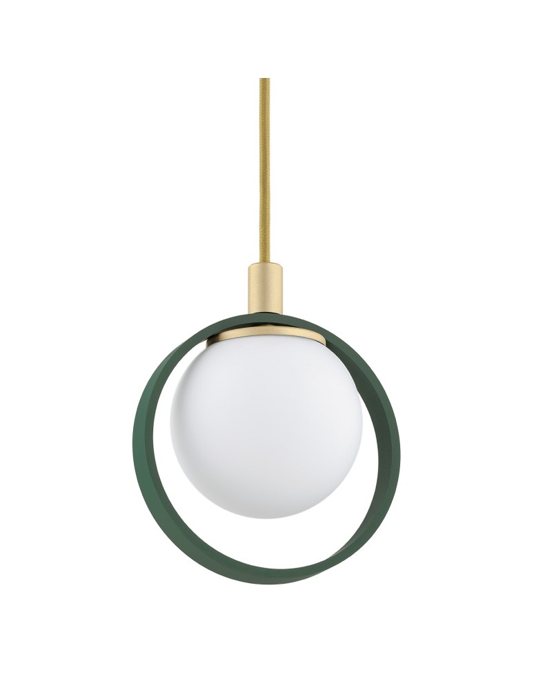 Pendant lamps on a strip - Argon SATURNIA 4 fl. pendant 4x6W (max) opal mat green 1808 - product kolory-swiatla.pl 4
