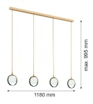 Pendant lamps on a strip - Argon SATURNIA 4 fl. pendant 4x6W (max) opal mat green 1808 - product 5