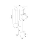 Argon SERAFINO lampa wisząca 5 pł. 5x15W (max) dymny czarny mat 2080