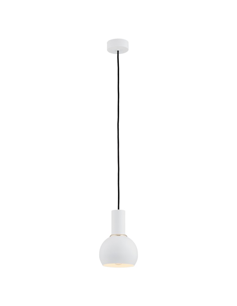 Single pendant lamps - Argon SINES pendant lamp 1 pł. 1x15W (max) white structure brass elements 4215 - product kolory-swiatla.pl 1