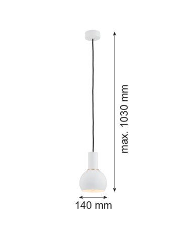 Argon SINES lampa wisząca 1 pł. 1x15W (max) biały struktura elementy mosiądzowane 4215 - produkt 2