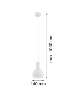 Argon SINES lampa wisząca 1 pł. 1x15W (max) biały struktura elementy mosiądzowane 4215 - produkt 2