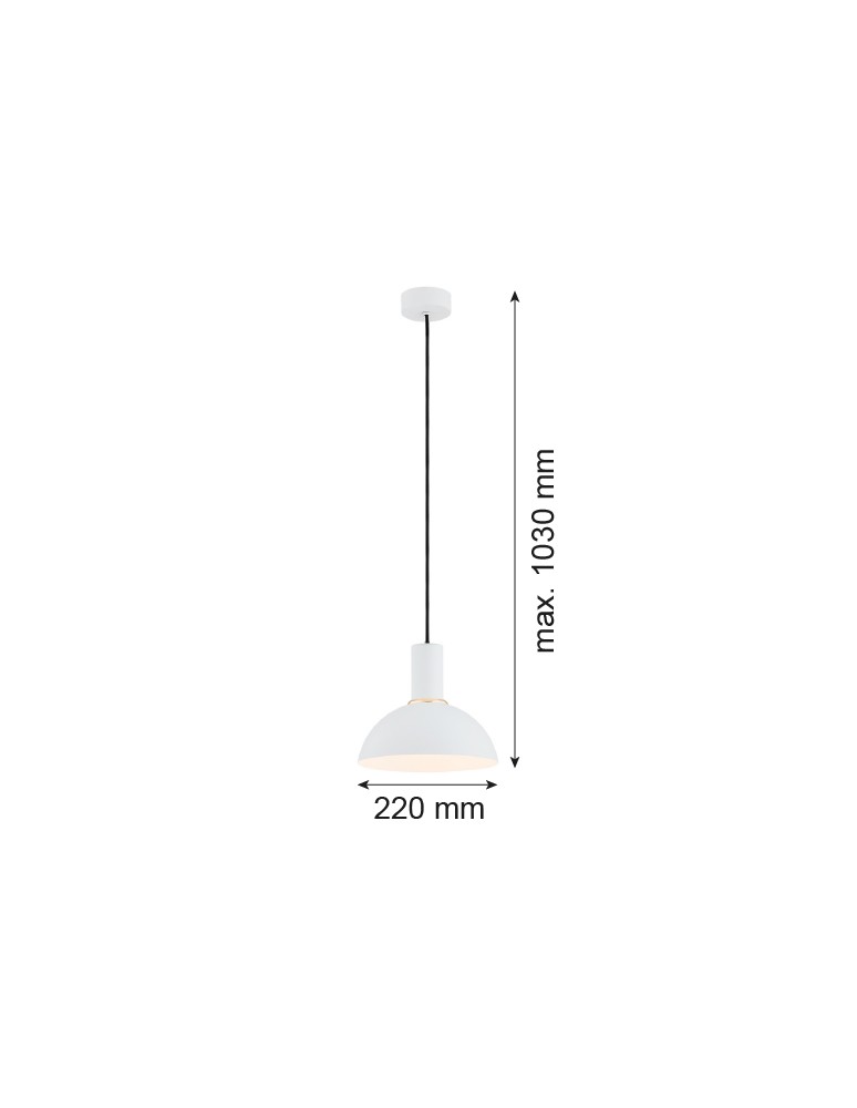 Single pendant lamps - Argon SINES 1-fl. pendant lamp 1x15W (max) white structure brass 4220 - product kolory-swiatla.pl 2