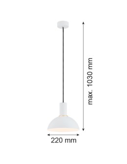 Argon SINES lampa wisząca 1 pł. 1x15W (max) biały struktura mosiądzowany 4220 - produkt 2
