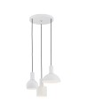 Argon SINES lampa wisząca 3 pł. na okrągłej podsufitce 3x15W (max) biały struktura elementy mosiądzowane 1468