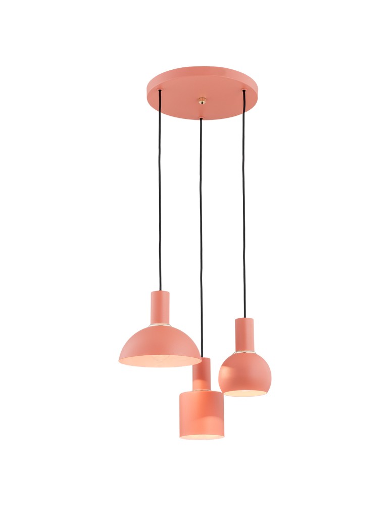 Pendant lamps - Argon SINES 3-fl. pendant lamp on a circular ceiling bracket 3x15W (max) coral structure brass elements 1469 - product kolory-swiatla.pl 1
