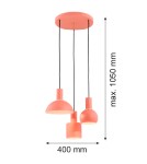 Pendant lamps - Argon SINES 3-fl. pendant lamp on a circular ceiling bracket 3x15W (max) coral structure brass elements 1469 - product 2
