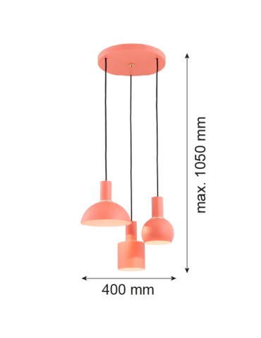 Argon SINES 3-fl. pendant lamp on a circular ceiling bracket 3x15W (max) coral structure brass elements 1469 - product 2