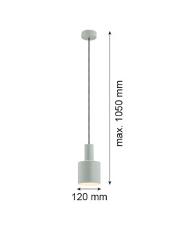 Argon SINES lampa wisząca 1 pł. 1x15W (max) szałwia struktura elementy mosiądzowane 4217 - produkt 2