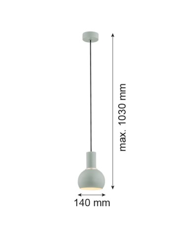 Argon SINES pendant lamp 1 pł. 1x15W (max) sage structure brass elements 4214 - product 2
