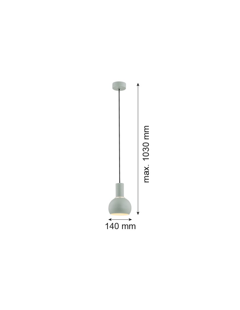 Single pendant lamps - Argon SINES pendant lamp 1 pł. 1x15W (max) sage structure brass elements 4214 - product kolory-swiatla.pl 2