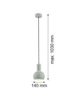 Argon SINES lampa wisząca 1 pł. 1x15W (max) szałwia struktura elementy mosiądzowane 4214 - produkt 2