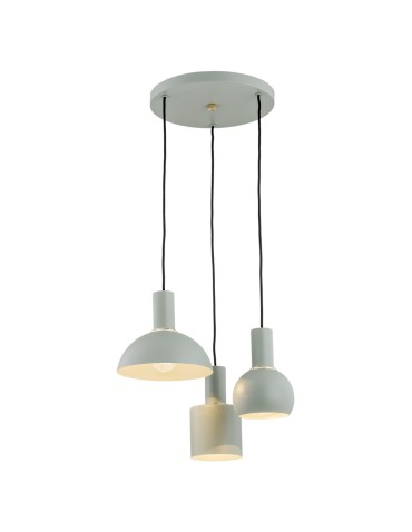 Argon SINES 3-fl. pendant lamp on a circular soffit 3x15W (max) sage structure brass elements 1470
