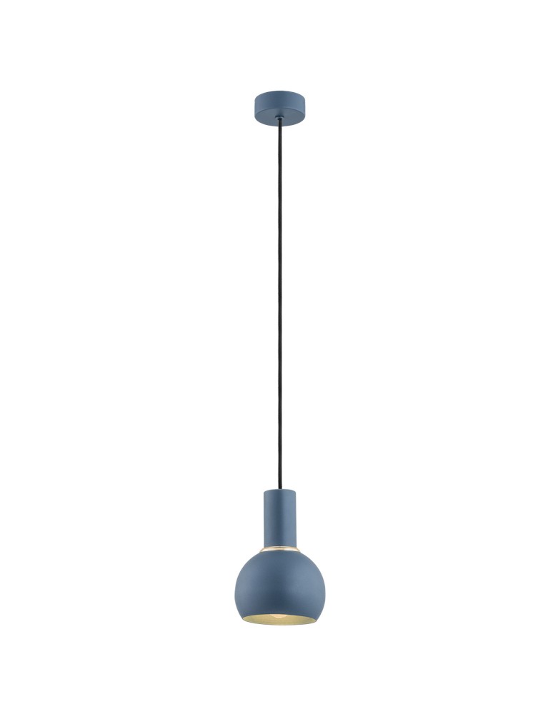 Single pendant lamps - Argon SINES pendant lamp 1 pł. 1x15W (max) navy blue structure brass elements 4216 - product kolory-swiatla.pl 1
