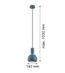 Single pendant lamps - Argon SINES pendant lamp 1 pł. 1x15W (max) navy blue structure brass elements 4216 - product 2
