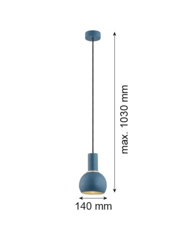 Argon SINES lampa wisząca 1 pł. 1x15W (max) granat struktura elementy mosiądzowane 4216 - produkt 2