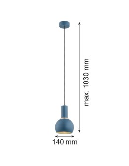 Argon SINES lampa wisząca 1 pł. 1x15W (max) granat struktura elementy mosiądzowane 4216 - produkt 2