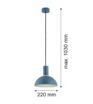 Single pendant lamps - Argon SINES pendant lamp 1 pł. 1x15W (max) navy blue structure brass elements 4221 - product 2