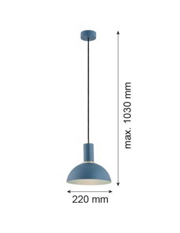Argon SINES lampa wisząca 1 pł. 1x15W (max) granat struktura elementy mosiądzowane 4221 - produkt 2