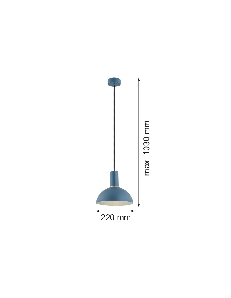 Single pendant lamps - Argon SINES pendant lamp 1 pł. 1x15W (max) navy blue structure brass elements 4221 - product kolory-swiatla.pl 2