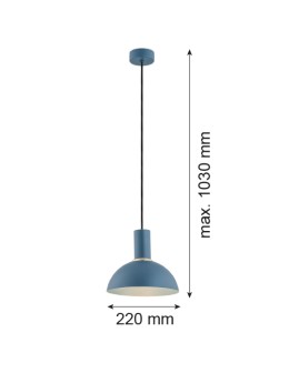 Argon SINES lampa wisząca 1 pł. 1x15W (max) granat struktura elementy mosiądzowane 4221 - produkt 2
